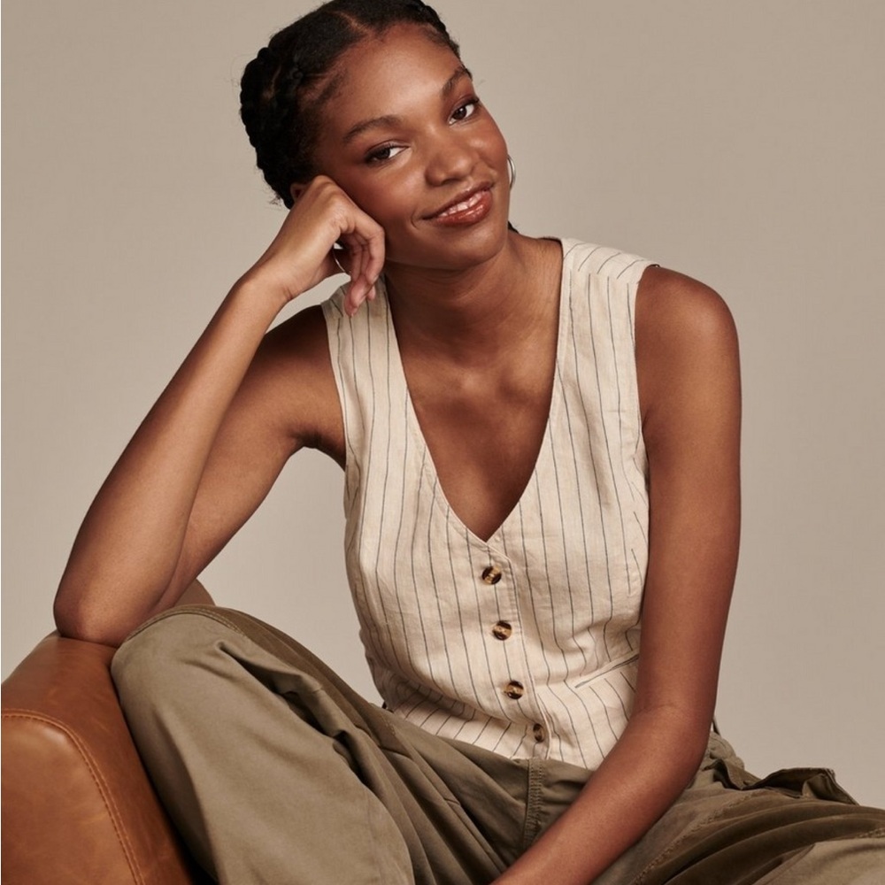 Lucky Brand hemp and cotton striped vest
